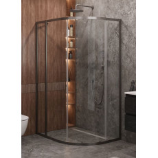 Душевой уголок Cezares MOLVENO-RH-1-120/90-C-GM-IV, 120х90х195, профиль оружейная сталь, прозрачное стекло
