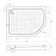 Акриловый поддон 120х80 левосторонний BelBagno TRAY-BB-RH-120/80-550-15-W-L с сифоном