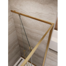 Душевая дверь Cezares LUX-B-FS-11-120-C-BORO, 120х195, профиль брашированное золото, стекло прозрачное