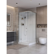 Душевая кабина BelBagno UNO-CAB-A-1-90-C-Cr-Bi-TOP-L, левосторонняя