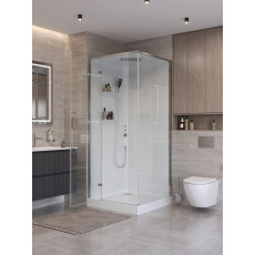 Душевая кабина BelBagno UNO-CAB-A-1-90-C-Cr-Bi-TOP-L, левосторонняя
