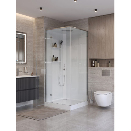 Душевая кабина BelBagno UNO-CAB-A-1-90-C-Cr-Bi-TOP-L, левосторонняя