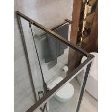 Душевой уголок Cezares LUX-AH-FS-11-130/100-C-GM, 130х100х195, профиль оружейная сталь, стекло прозрачное