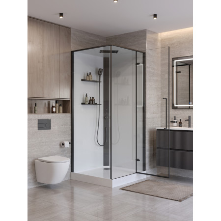 Душевая кабина BelBagno UNO-CAB-A-1-90-C-NERO-Bi-TOP-R правосторонняя Душевая кабина BelBagno UNO-CAB-A-1-90-C-NERO-Bi-TOP-R правосторонняя