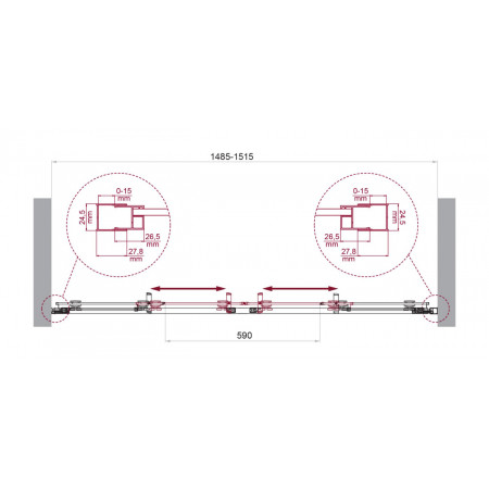 Дверь в проём BelBagno LUCE-BF-2-150-C-Cr