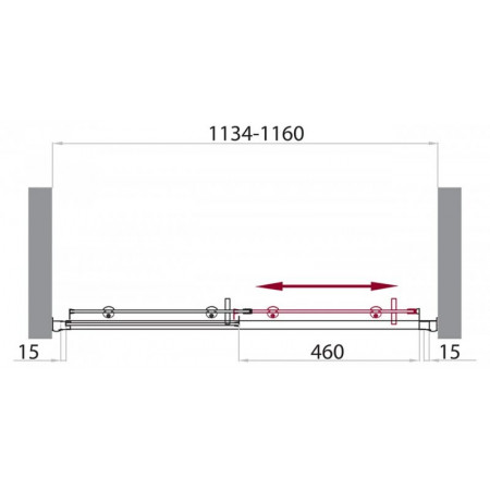 Дверь в проём BelBagno UNO-BF-1-115-P-Cr Дверь в проём BelBagno UNO-BF-1-115-P-Cr
