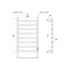 Полотенцесушитель электрический Point Атлант PN18848W П8 400x800, диммер справа, белый