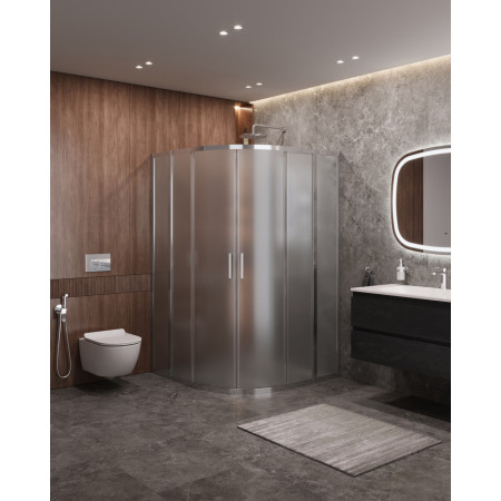 Душевой уголок Cezares MOLVENO-R-22-100+20-P-Cr, 120х120х195, профиль хром, стекло Punto матовое Душевой уголок Cezares MOLVENO-R-22-100+20-P-Cr, 120х120х195, профиль хром, стекло Punto матовое