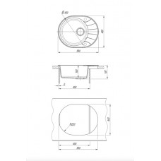 Мойка мраморная Dr.Gans Smart Виола 580 Дюна (580 х 460)