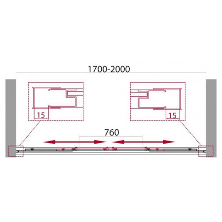 Дверь в проём BelBagno UNIQUE-BF-2-170/200-P-Cr