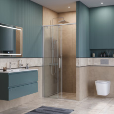 Душевая дверь шириной 110см BelBagno SOFT_CLOSE-1-BF-1-110-C-Cr профиль хром, стекло прозрачное