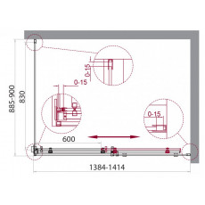 Душевой уголок BelBagno ACQUA-AH-1-140/90-C-NERO