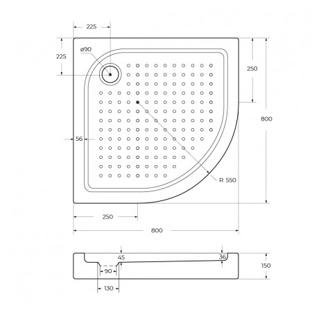 Акриловый поддон 80х80 BelBagno TRAY-BB-R-80-550-15-W с сифоном Акриловый поддон 80х80 BelBagno TRAY-BB-R-80-550-15-W с сифоном