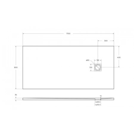 Поддон из искусственного мрамора Belbagno TRAY-MR-UNO-AH-170/80-35-W-CR Поддон из искусственного мрамора Belbagno TRAY-MR-UNO-AH-170/80-35-W-CR