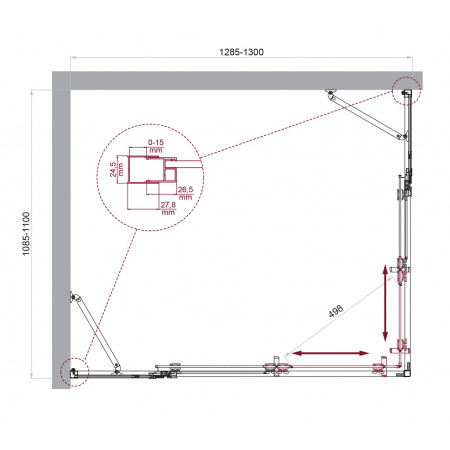Душевой уголок LUCE-AH-22-130/110-C-Cr Душевой уголок LUCE-AH-22-130/110-C-Cr