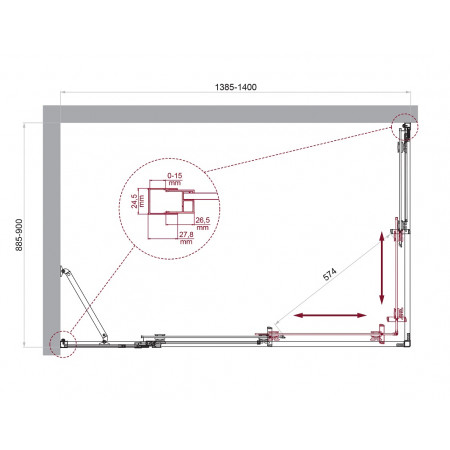 Душевой уголок BelBagno LUCE-AH-21-140/90-C-Cr
