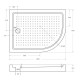Поддон акриловый 120х90 левосторонний Cezares TRAY-A-RH-120/90-550-15-W-L с сифоном