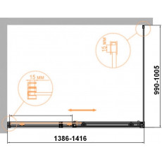 Душевой уголок Cezares DUET SOFT-M-AH-1-140/100-C-Cr
