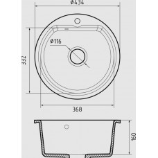 Мойка мраморная GF-SM 435 песочный