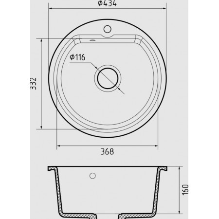 Мойка мраморная GF-SM 435 песочный Мойка мраморная GF-SM 435 песочный