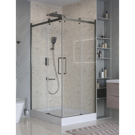 Душевой уголок 120х90см BelBagno MARINO-2-AH-2-120/90-C-GM профиль оружейная сталь, стекло прозрачное Душевой уголок 120х90см BelBagno MARINO-2-AH-2-120/90-C-GM профиль оружейная сталь, стекло прозрачное