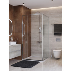 Душевой уголок Cezares LUX-AH-FS-11-100/90-C-CR, 100х90х195, профиль хром, стекло прозрачное