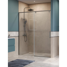 Душевая дверь шириной 150см BelBagno SOFT_CLOSE-1-BF-1-150-C-GM профиль оружейная сталь, стекло прозрачное