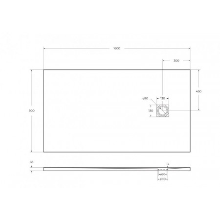 Поддон из искусственного мрамора Belbagno TRAY-MR-UNO-AH-160/90-35-W-CR Поддон из искусственного мрамора Belbagno TRAY-MR-UNO-AH-160/90-35-W-CR