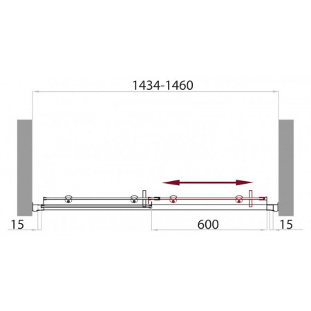 Дверь в проём BelBagno UNO-BF-1-145-P-Cr