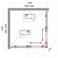 Душевой уголок BelBagno UNO-195-A-2-100-CH-CR