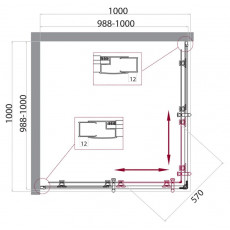 Душевой уголок BelBagno UNO-195-A-2-100-CH-CR