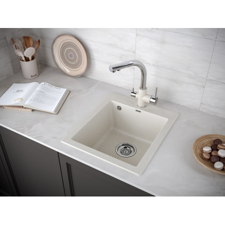 Мойка кварцевая KANTE 40, IT-GRANIT, PM104249-BE, бежевый, 415х490 мм, Paulmark Мойка кварцевая KANTE 40, IT-GRANIT, PM104249-BE, бежевый, 415х490 мм, Paulmark