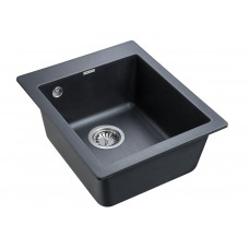 Мойка кварцевая KANTE 40, IT-GRANIT, PM104249-BLM, черный металлик, 415х490 мм, Paulmark