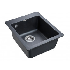 Мойка кварцевая KANTE 40, IT-GRANIT, PM104249-BLM, черный металлик, 415х490 мм, Paulmark