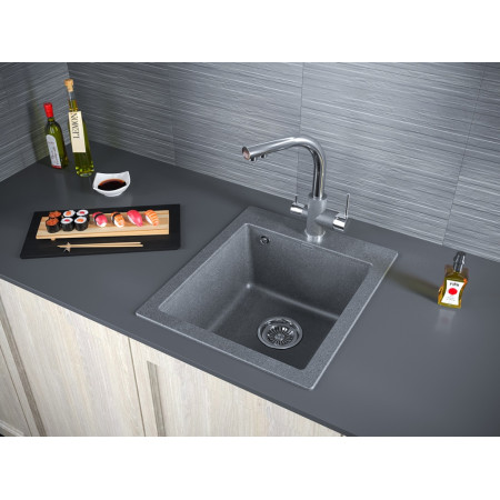 Мойка кварцевая KANTE 40, IT-GRANIT, PM104249-DG, графит, 415х490 мм, Paulmark Мойка кварцевая KANTE 40, IT-GRANIT, PM104249-DG, графит, 415х490 мм, Paulmark