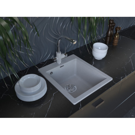 Мойка кварцевая KANTE 40, IT-GRANIT, PM104249-GR, серый, 415х490 мм, Paulmark