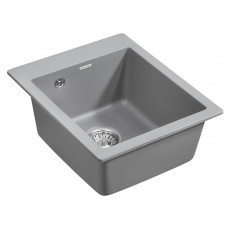 Мойка кварцевая KANTE 40, IT-GRANIT, PM104249-GRM, серый металлик, 415х490 мм, Paulmark