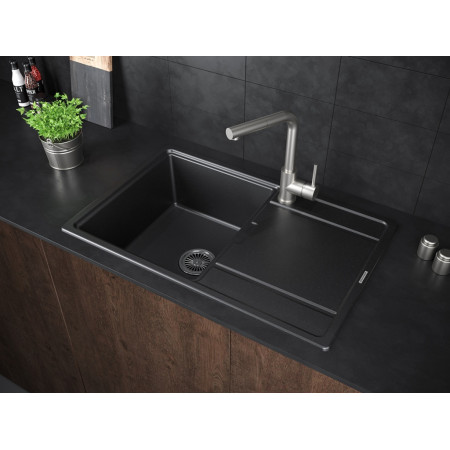 Мойка кварцевая FLUGEN 50-780, IT-GRANIT, PM217850-BL, черный, 780х500 мм, Paulmark Мойка кварцевая FLUGEN 50-780, IT-GRANIT, PM217850-BL, черный, 780х500 мм, Paulmark