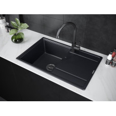 Мойка кварцевая FLUGEN 50-780, IT-GRANIT, PM217850-BLM, черный металлик, 780х500 мм, Paulmark
