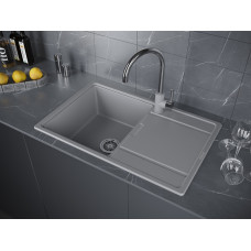 Мойка кварцевая FLUGEN 50-780, IT-GRANIT, PM217850-GRM, серый металлик, 780х500 мм, Paulmark