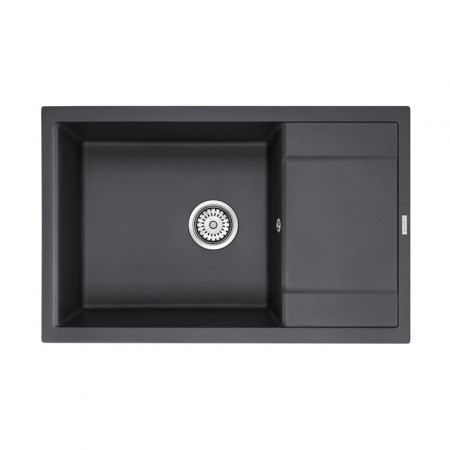 Мойка кварцевая FLUGEN 60, IT-GRANIT, PM317850-BL, черный, 780х500 мм, Paulmark Мойка кварцевая FLUGEN 60, IT-GRANIT, PM317850-BL, черный, 780х500 мм, Paulmark