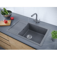 Мойка кварцевая FLUGEN 60, IT-GRANIT, PM317850-DG, графит, 780х500 мм, Paulmark