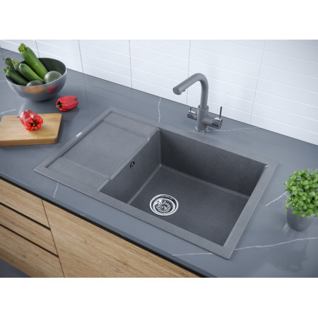 Мойка кварцевая FLUGEN 60, IT-GRANIT, PM317850-DG, графит, 780х500 мм, Paulmark Мойка кварцевая FLUGEN 60, IT-GRANIT, PM317850-DG, графит, 780х500 мм, Paulmark