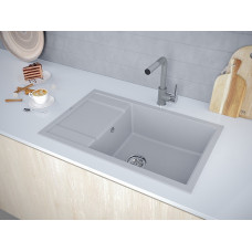 Мойка кварцевая FLUGEN 60, IT-GRANIT, PM317850-GRM, серый металлик, 780х500 мм, Paulmark