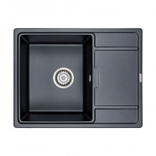 Мойка кварцевая FLUGEN 50-650, IT-GRANIT, PM216550-BLM, черный металлик, 650х500 мм, Paulmark