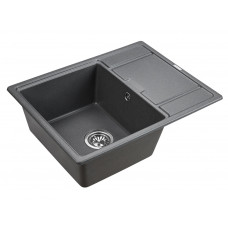 Мойка кварцевая FLUGEN 50-650, IT-GRANIT, PM216550-DG, графит, 650х500 мм, Paulmark