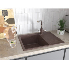 Мойка кварцевая FLUGEN 50-650, IT-GRANIT, PM216550-DG, графит, 650х500 мм, Paulmark