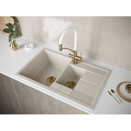 Мойка кварцевая FLUGEN 60/1,5, IT-GRANIT, PM237850-BE, бежевый, 775х495 мм, Paulmark