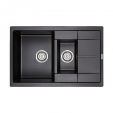 Мойка кварцевая FLUGEN 60/1,5, IT-GRANIT, PM237850-BL, черный, 775х495 мм, Paulmark