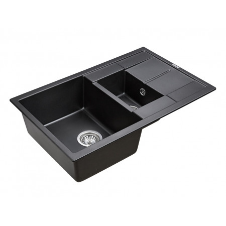 Мойка кварцевая FLUGEN 60/1,5, IT-GRANIT, PM237850-BL, черный, 775х495 мм, Paulmark